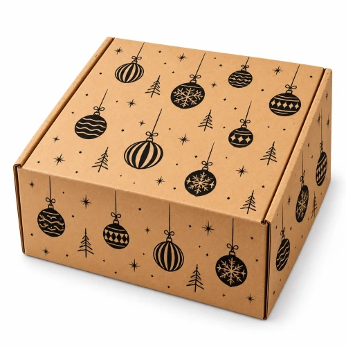 Karton pudełko świąteczne 200x200x120 Święta ,,bombki"