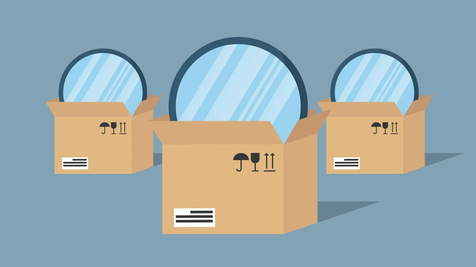 MYBOX Kartony na lustra - 7 lat szczęścia